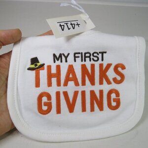 Baby Bib My First Thanksgiving embroidered baby bib 100% cotton